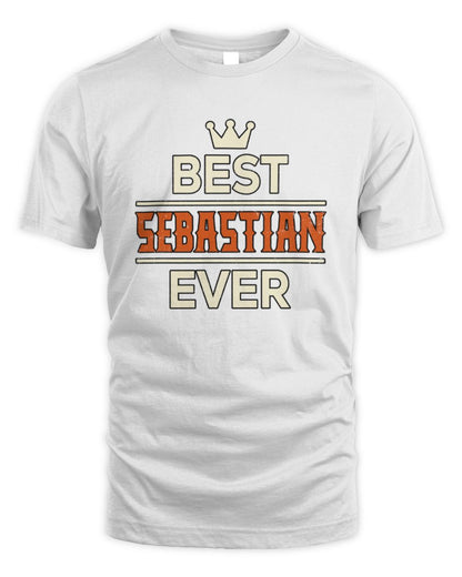 Best Your Name With Crown Shirt SEBASTIAN M1-59 / Unisex Standard T-Shirt / white