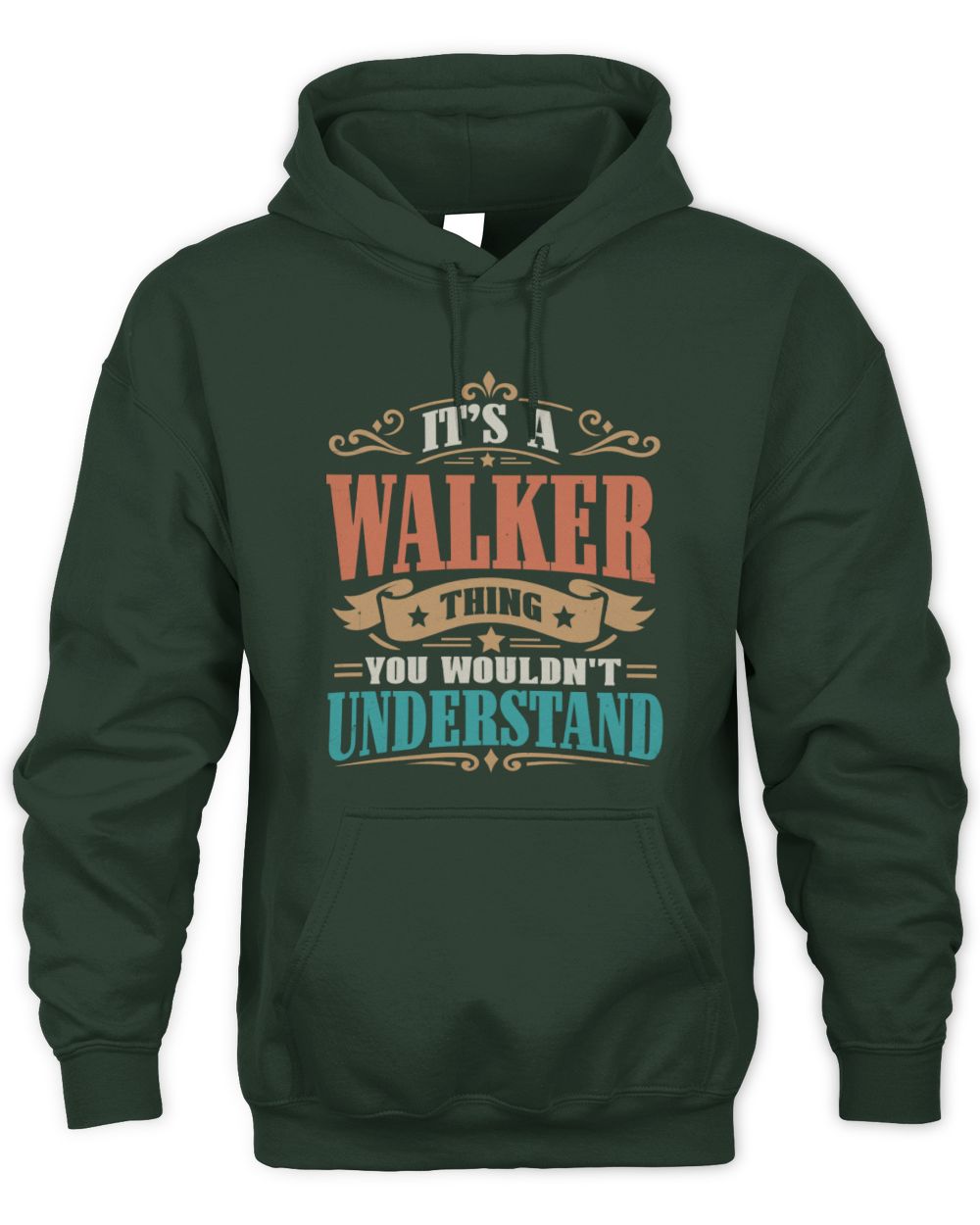 It’s a Name Thing Personalized Retro T-Shirt WALKER M1-47 / Unisex Hoodie / forest green