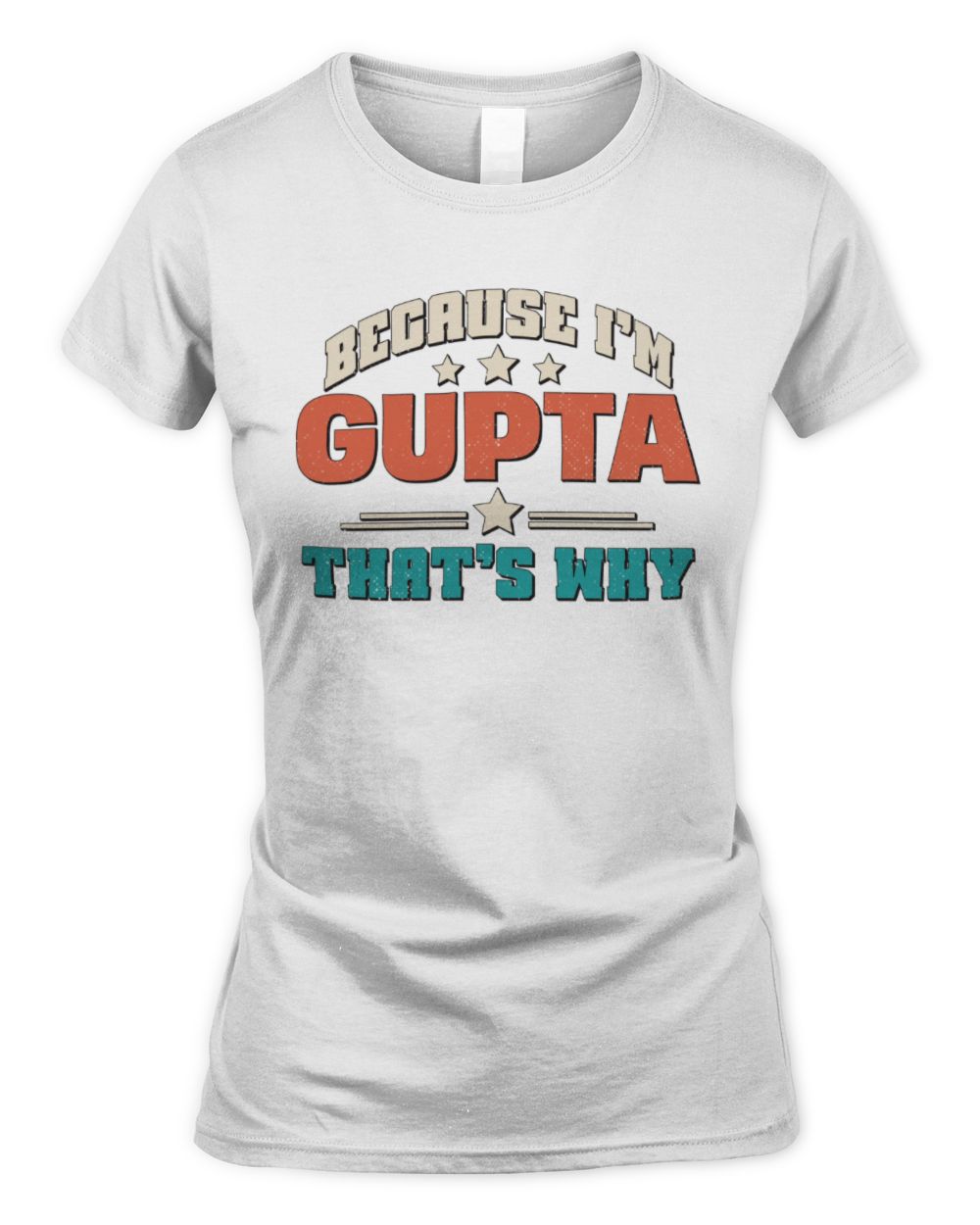 Because I'm Name That's Why Personalized Retro Shirt GUPTA-49 / Women's Standard T-Shirt / white