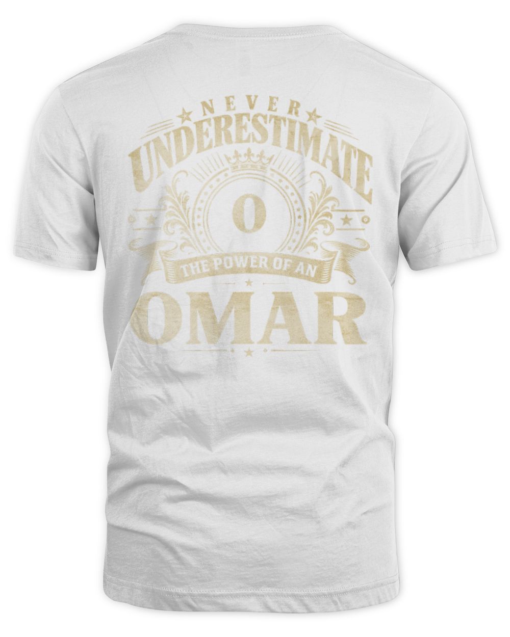 Never Underestimate Your Name Luxury Logo Shirt OMAR M1-63 / Unisex Standard T-Shirt / white