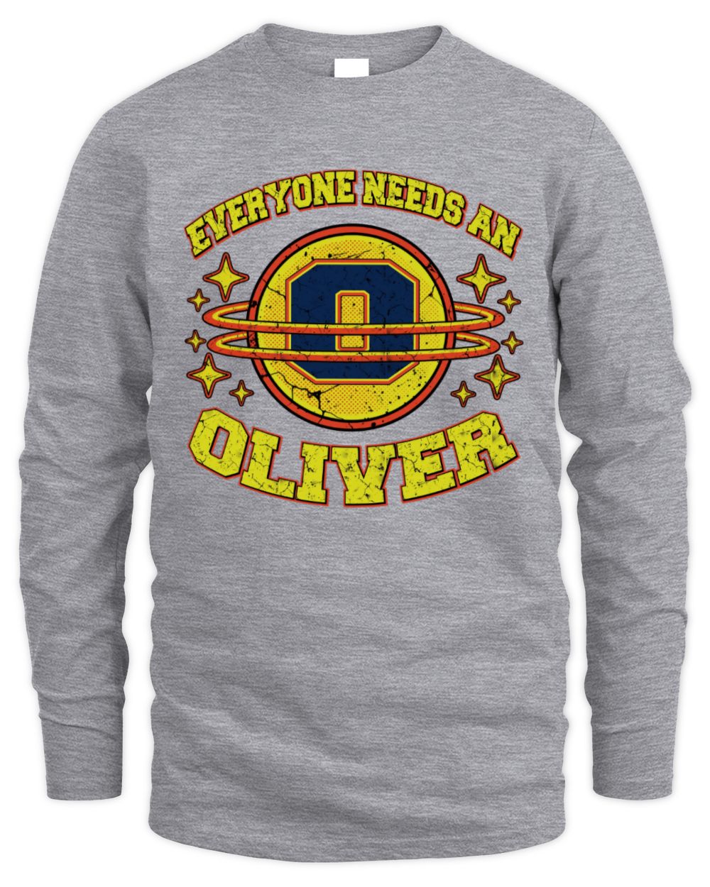 Everyone Needs a Your Name Shirt OLIVER M1-76 / Men's Long Sleeved T-Shirt / sport grey