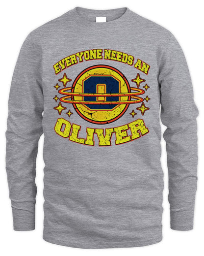 Everyone Needs a Your Name Shirt OLIVER M1-76 / Men's Long Sleeved T-Shirt / sport grey