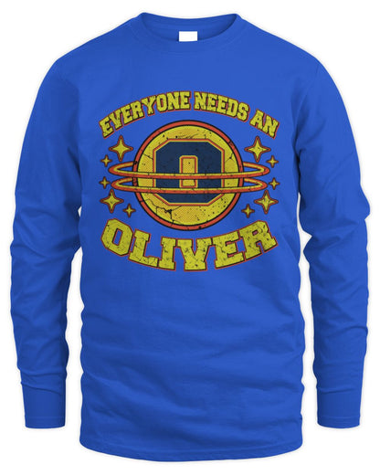 Everyone Needs a Your Name Shirt OLIVER M1-76 / Men's Long Sleeved T-Shirt / royal