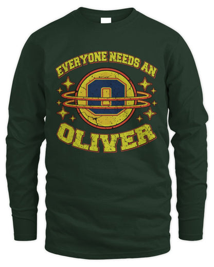 Everyone Needs a Your Name Shirt OLIVER M1-76 / Men's Long Sleeved T-Shirt / forest green
