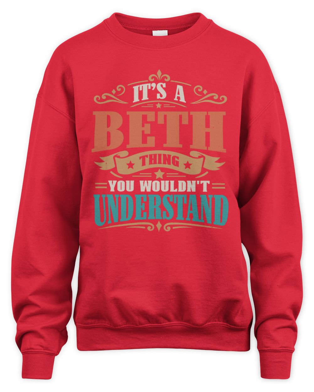It’s a Name Thing Personalized Retro T-Shirt BETH M1-47 / Unisex Sweatshirt / red