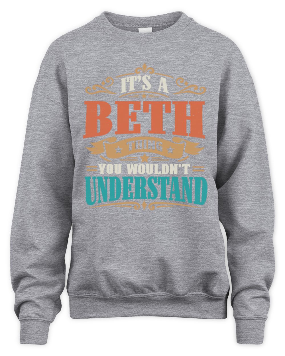 It’s a Name Thing Personalized Retro T-Shirt BETH M1-47 / Unisex Sweatshirt / sport grey