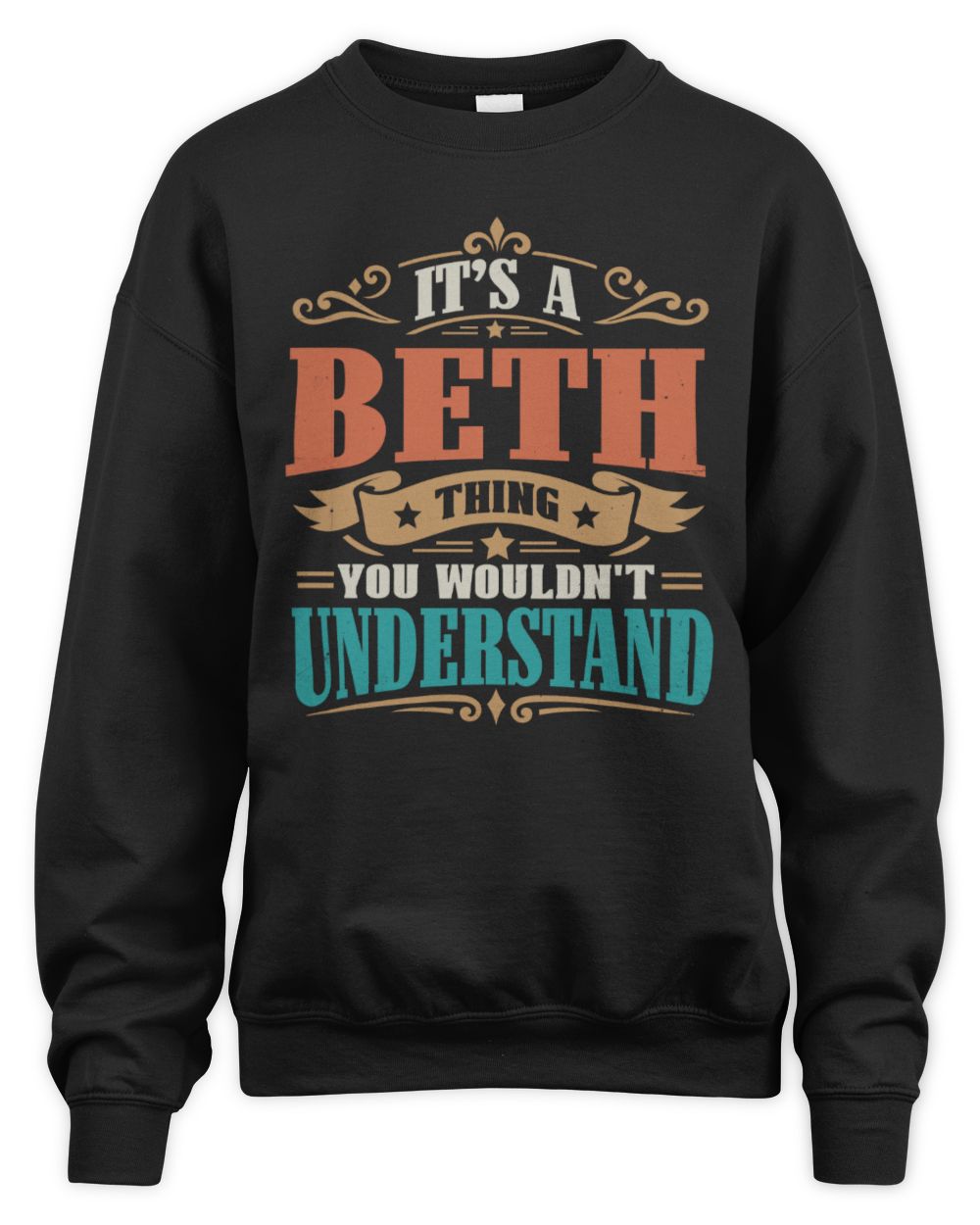 It’s a Name Thing Personalized Retro T-Shirt BETH M1-47 / Unisex Sweatshirt / black