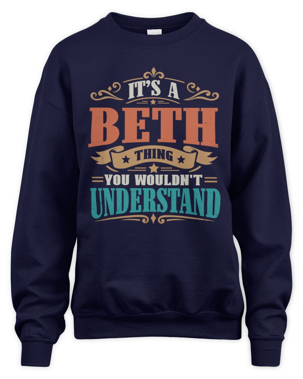 It’s a Name Thing Personalized Retro T-Shirt BETH M1-47 / Unisex Sweatshirt / navy