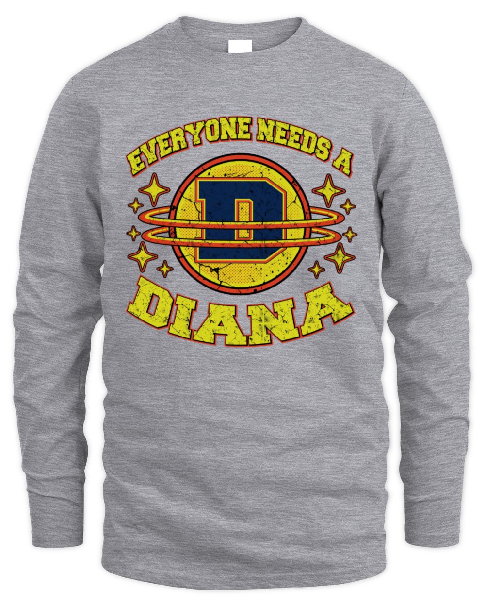 Everyone Needs a Your Name Shirt DIANA M1-76 / Men's Long Sleeved T-Shirt / sport grey