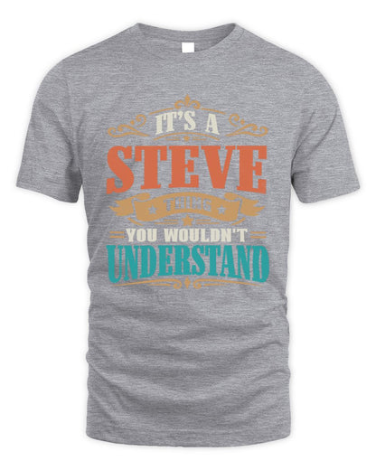 It’s a Name Thing Personalized Retro T-Shirt STEVE M1-47 / Unisex Standard T-Shirt / sport grey