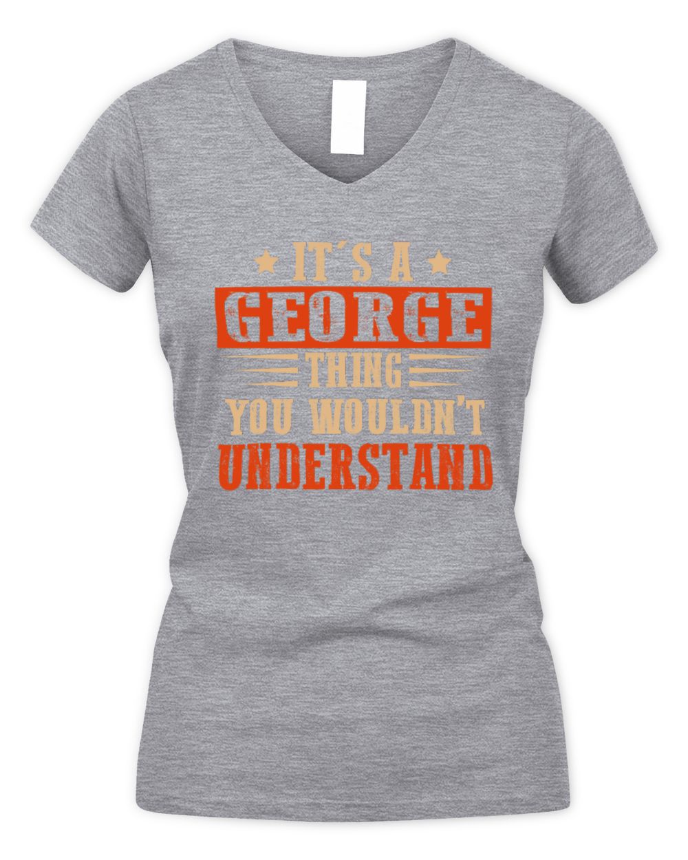 It's a Name Thing Personalized Funny Shirt GEORGE M1-51 / Women's V-Neck T-Shirt / sport grey
