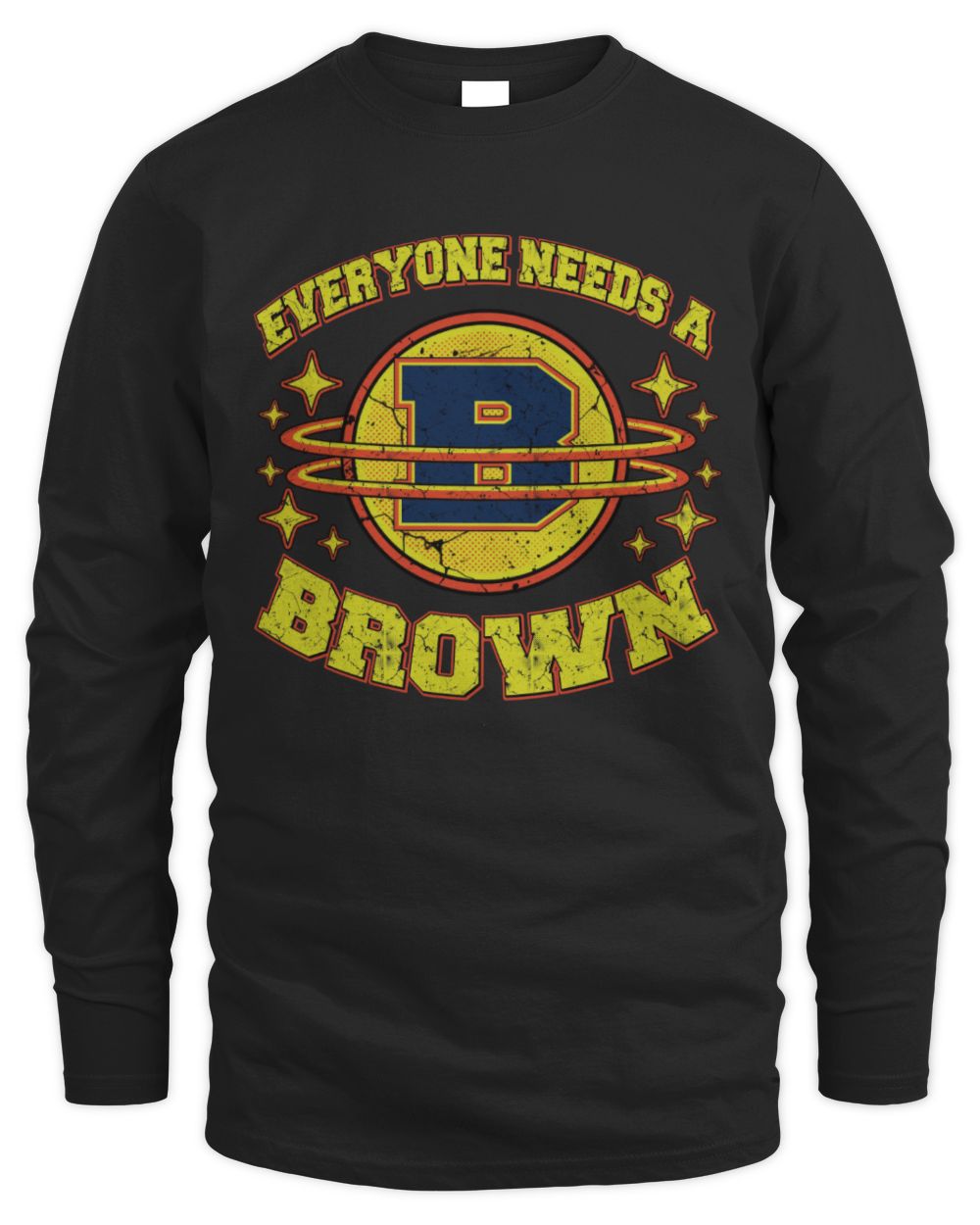 Everyone Needs a Your Name Shirt BROWN M1-76 / Men's Long Sleeved T-Shirt / black