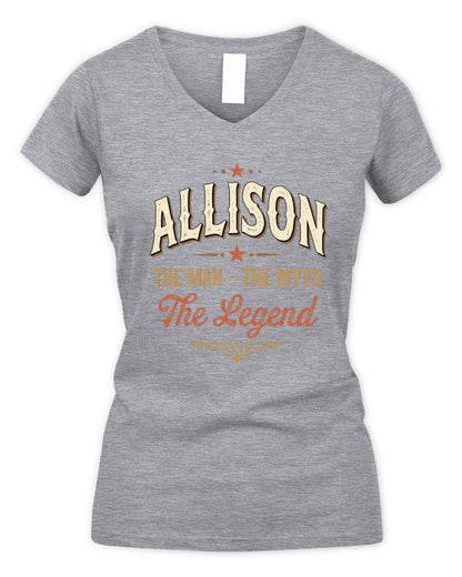 I'm Name I'm Not Rude I Just Have The Balls Funny T-Shirt ALLISON M1-77 / Women's V-Neck T-Shirt / sport grey