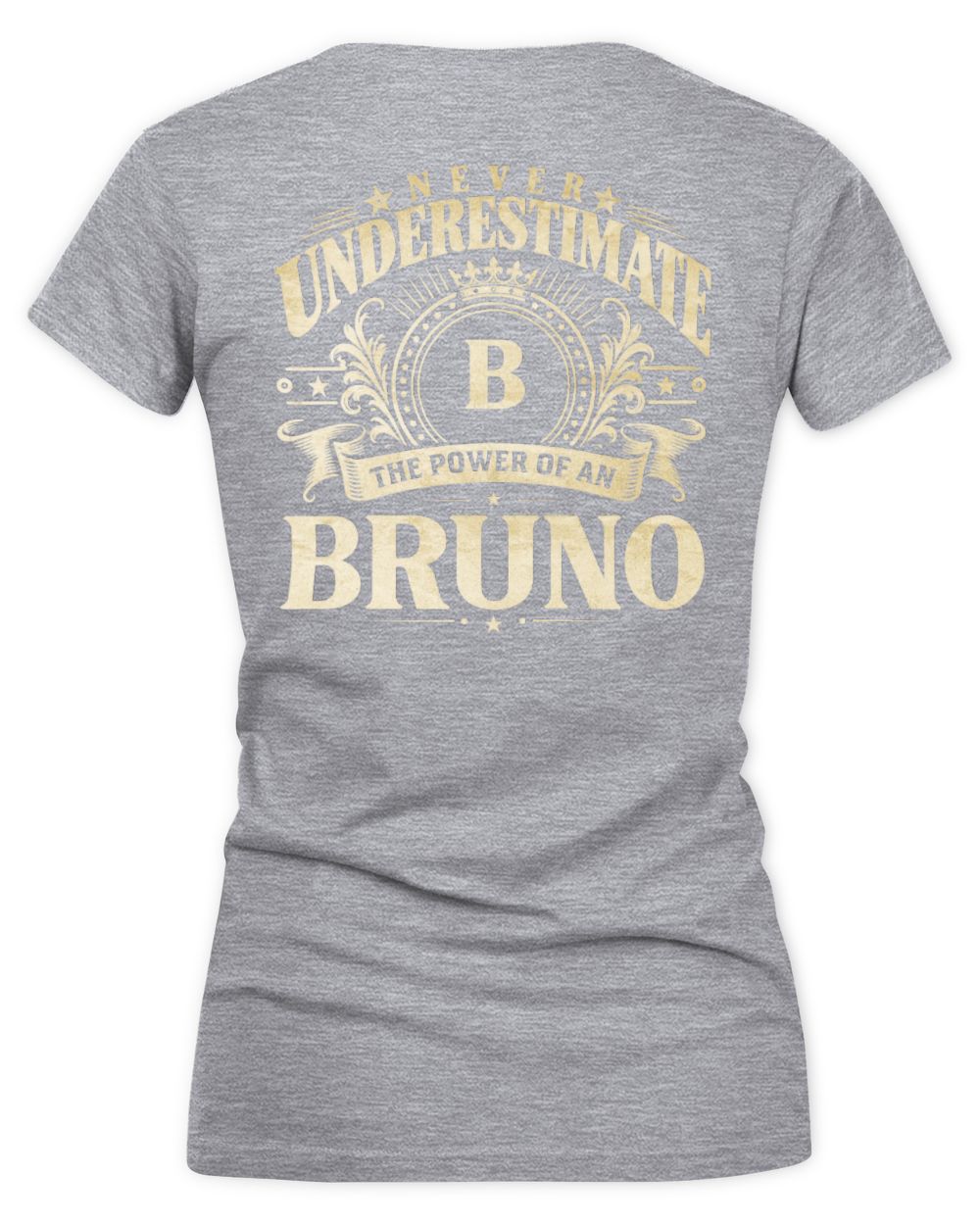 Never Underestimate Your Name Luxury Logo Shirt BRUNO M1-63 / Women's V-Neck T-Shirt / sport grey