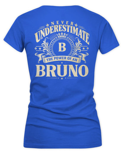 Never Underestimate Your Name Luxury Logo Shirt BRUNO M1-63 / Women's V-Neck T-Shirt / royal