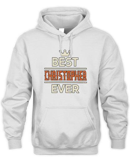Best Your Name With Crown Shirt CHRISTOPHER M1-59 / Unisex Hoodie / white