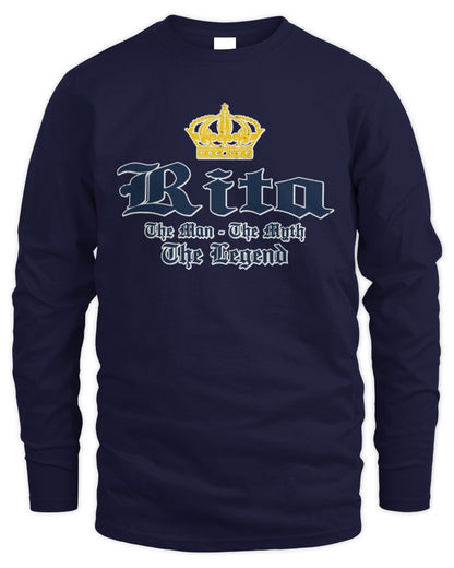 The Man The Myth The Legend Corona Beer T-Shirt RITA M1-S83 / Men's Long Sleeved T-Shirt / navy