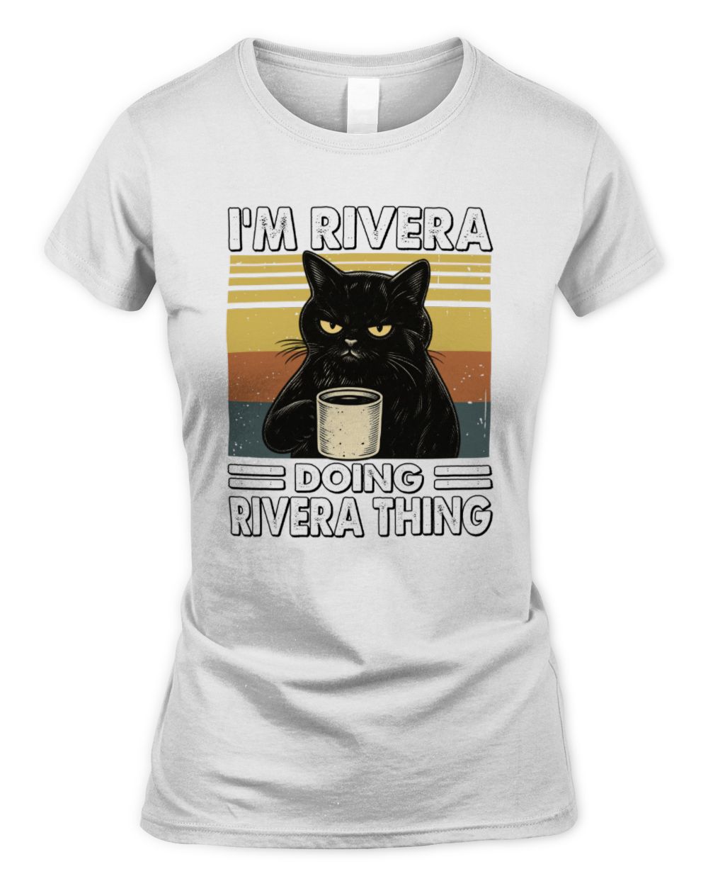I'm Name Doing Name Thing Grumpy Black Cat Shirt RIVERA M1-79 / Women's Standard T-Shirt / white