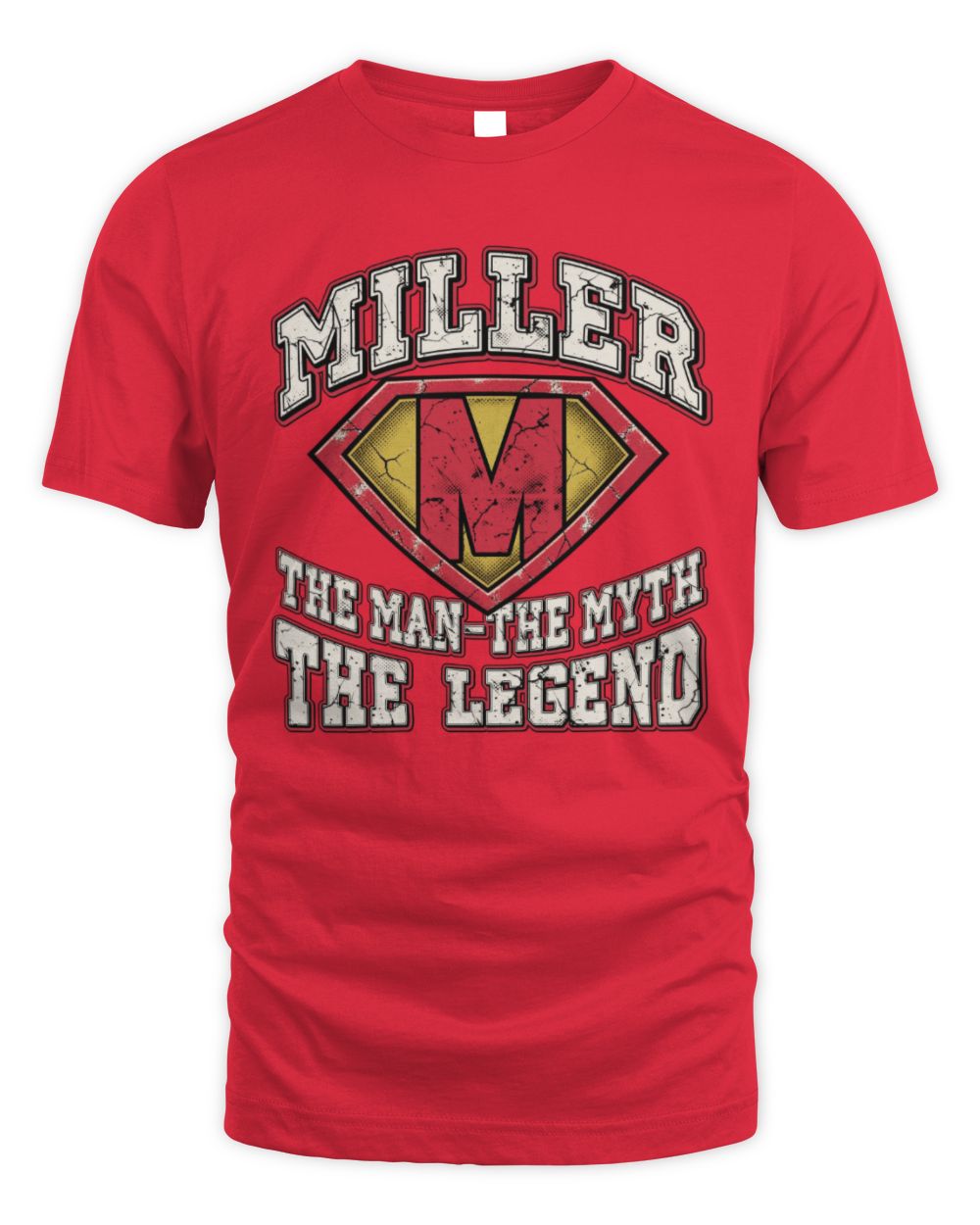 The Man The Myth The Legend Superman Graphic T-Shirt MILLER M1-74 / Unisex Standard T-Shirt / red