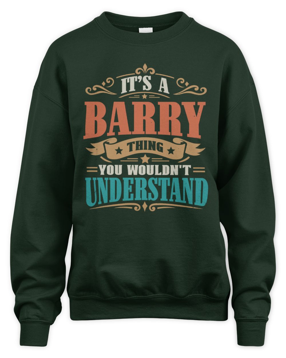It’s a Name Thing Personalized Retro T-Shirt BARRY M1-47 / Unisex Sweatshirt / forest green