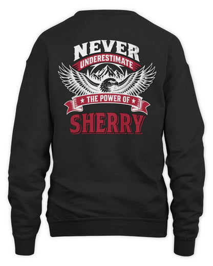 Never Underestimate Your Name Eagle Mountain Shirt SHERRY M1-61 / Unisex Sweatshirt / black