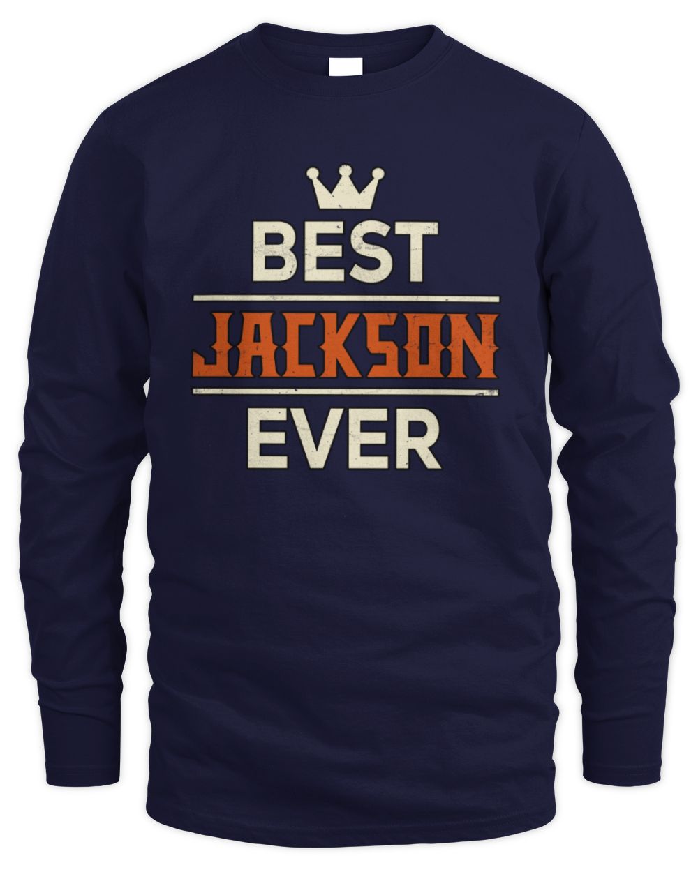 Best Your Name With Crown Shirt JACKSON M1-59 / Men's Long Sleeved T-Shirt / navy