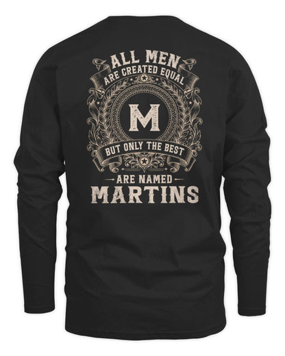 All Men Are Created Equal Cool Logo Shirt MARTINS M1-60 / Men's Long Sleeved T-Shirt / black