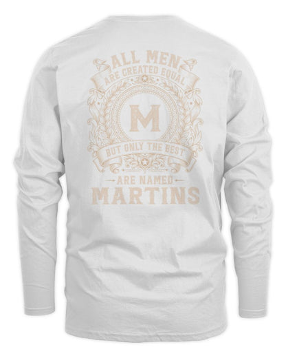 All Men Are Created Equal Cool Logo Shirt MARTINS M1-60 / Men's Long Sleeved T-Shirt / white