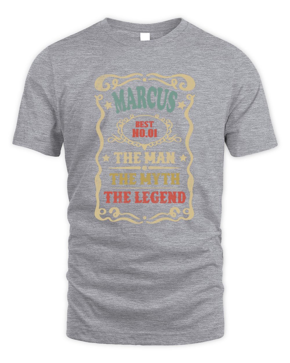 The Man The Myth The Legend Vintage Gold Wine Shirt MARCUS M1-52 / Unisex Standard T-Shirt / sport grey