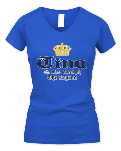 The Man The Myth The Legend Corona Beer T-Shirt TINA M1-S83 / Women's V-Neck T-Shirt / royal