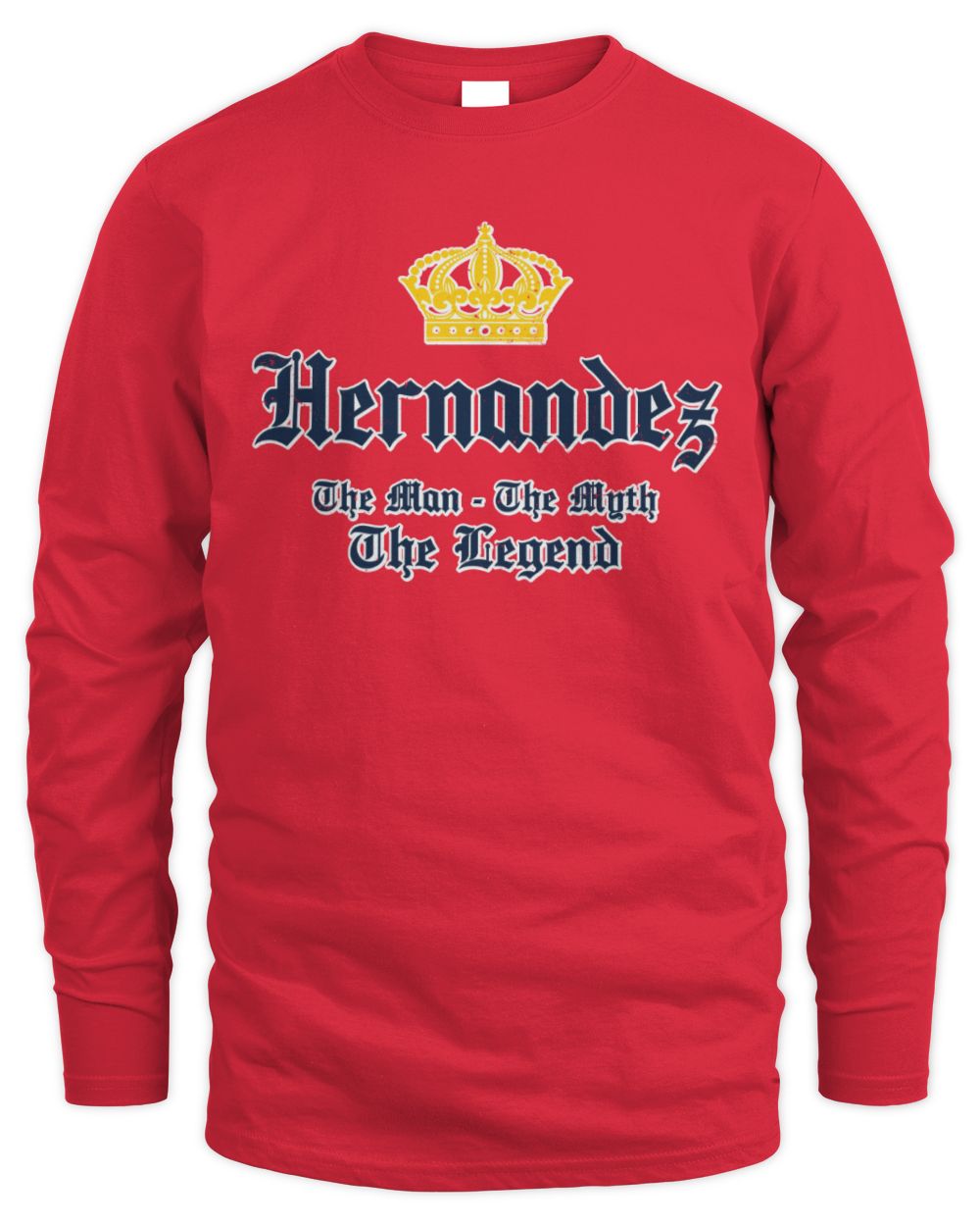 The Man The Myth The Legend Corona Beer T-Shirt HERNANDEZ M1-S83 / Men's Long Sleeved T-Shirt / red