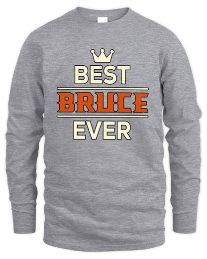Best Your Name With Crown Shirt BRUCE M1-59 / Men's Long Sleeved T-Shirt / sport grey