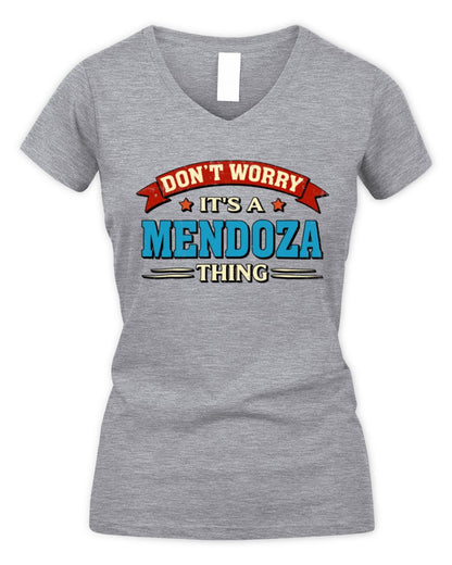 Don't Worry It's a Your Name Thing Funny Retro T-Shirt MENDOZA M1-57 / Women's V-Neck T-Shirt / sport grey