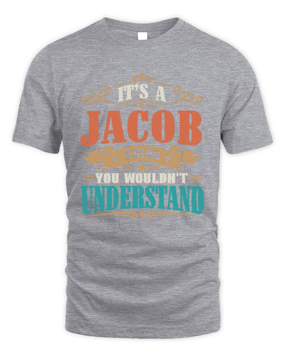 It’s a Name Thing Personalized Retro T-Shirt JACOB M1-47 / Unisex Standard T-Shirt / sport grey