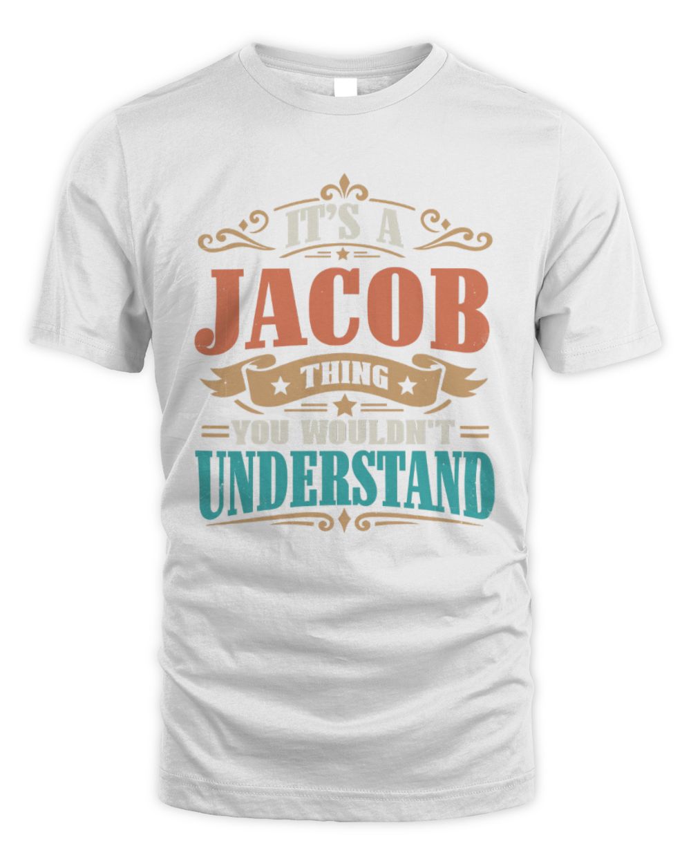 It’s a Name Thing Personalized Retro T-Shirt JACOB M1-47 / Unisex Standard T-Shirt / white