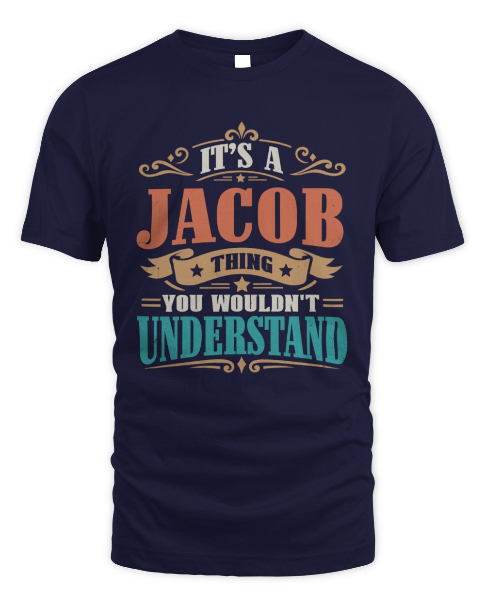 It’s a Name Thing Personalized Retro T-Shirt JACOB M1-47 / Unisex Standard T-Shirt / navy