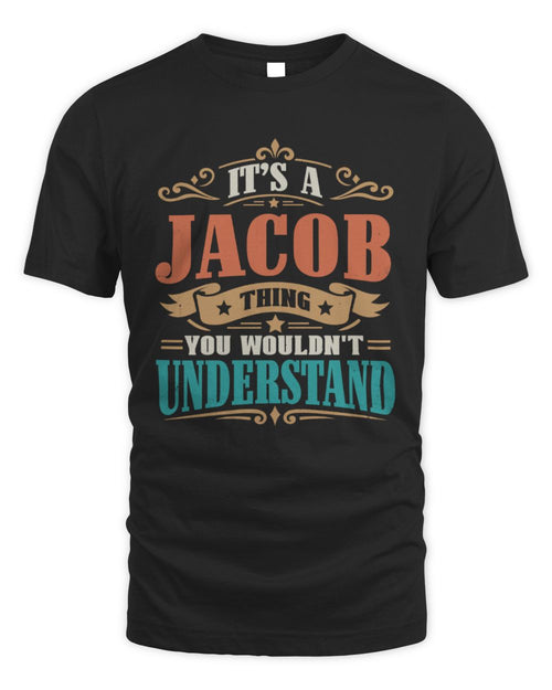 It’s a Name Thing Personalized Retro T-Shirt JACOB M1-47 / Unisex Standard T-Shirt / black