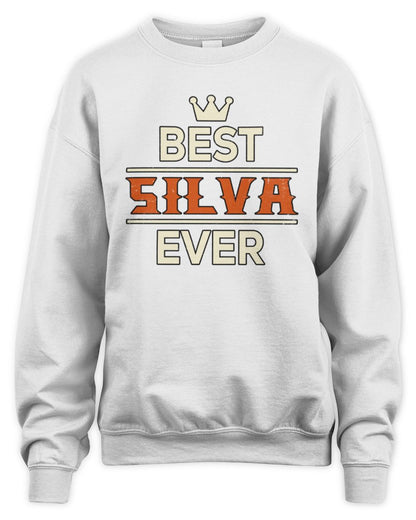 Best Your Name With Crown Shirt SILVA M1-59 / Unisex Sweatshirt / white
