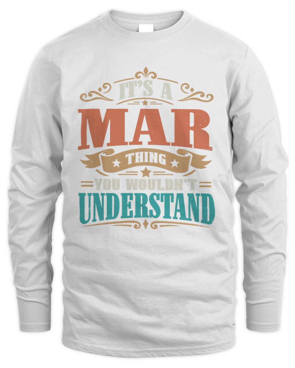 It’s a Name Thing Personalized Retro T-Shirt MAR M1-47 / Men's Long Sleeved T-Shirt / white