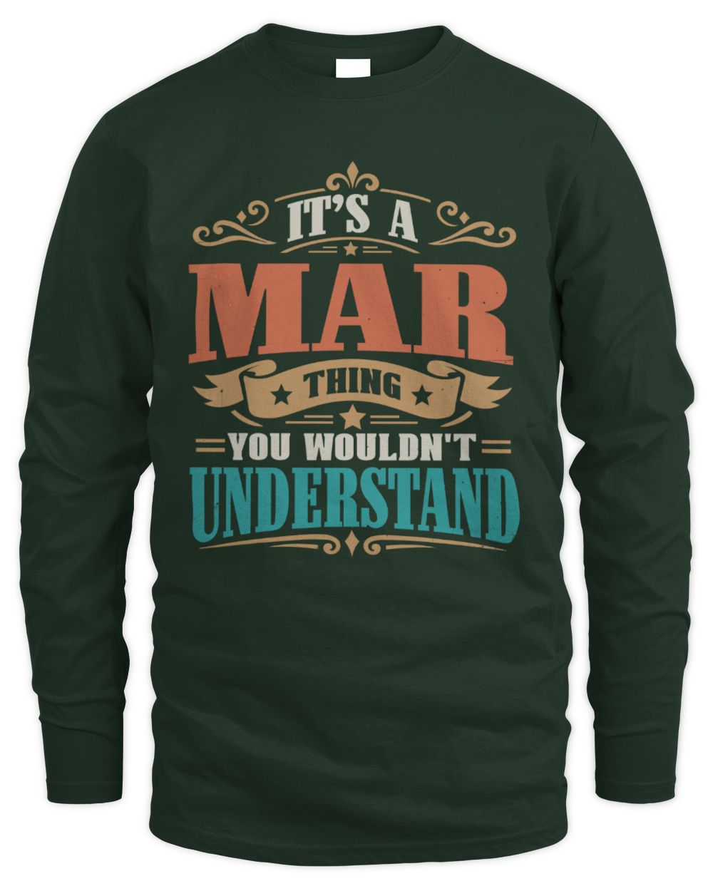 It’s a Name Thing Personalized Retro T-Shirt MAR M1-47 / Men's Long Sleeved T-Shirt / forest green