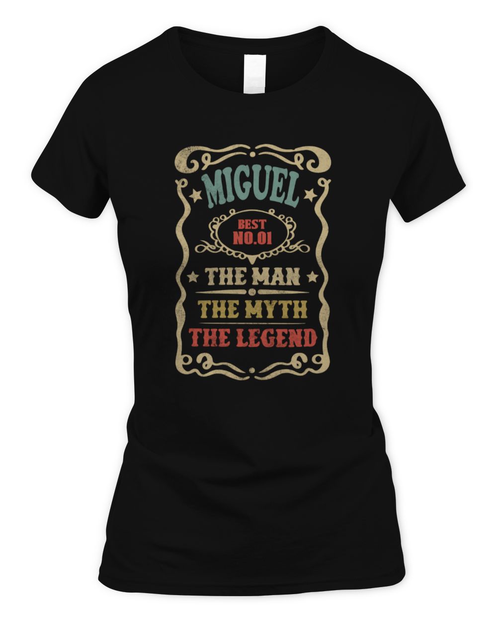 The Man The Myth The Legend Vintage Gold Wine Shirt MIGUEL M1-52 / Women's Standard T-Shirt / black