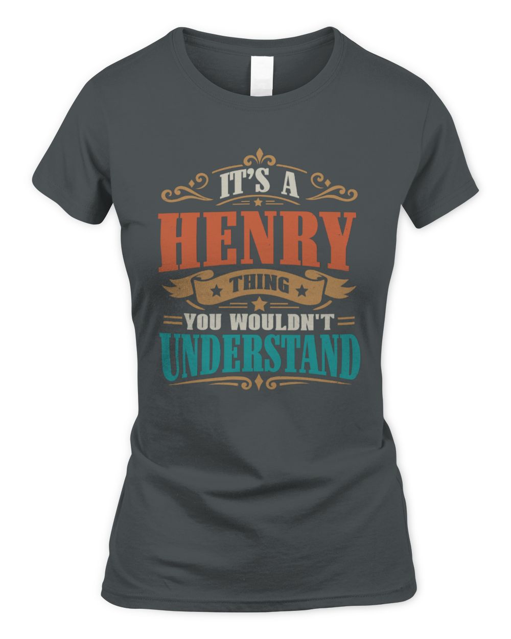 It’s a Name Thing Personalized Retro T-Shirt HENRY M1-47 / Women's Standard T-Shirt / charcoal