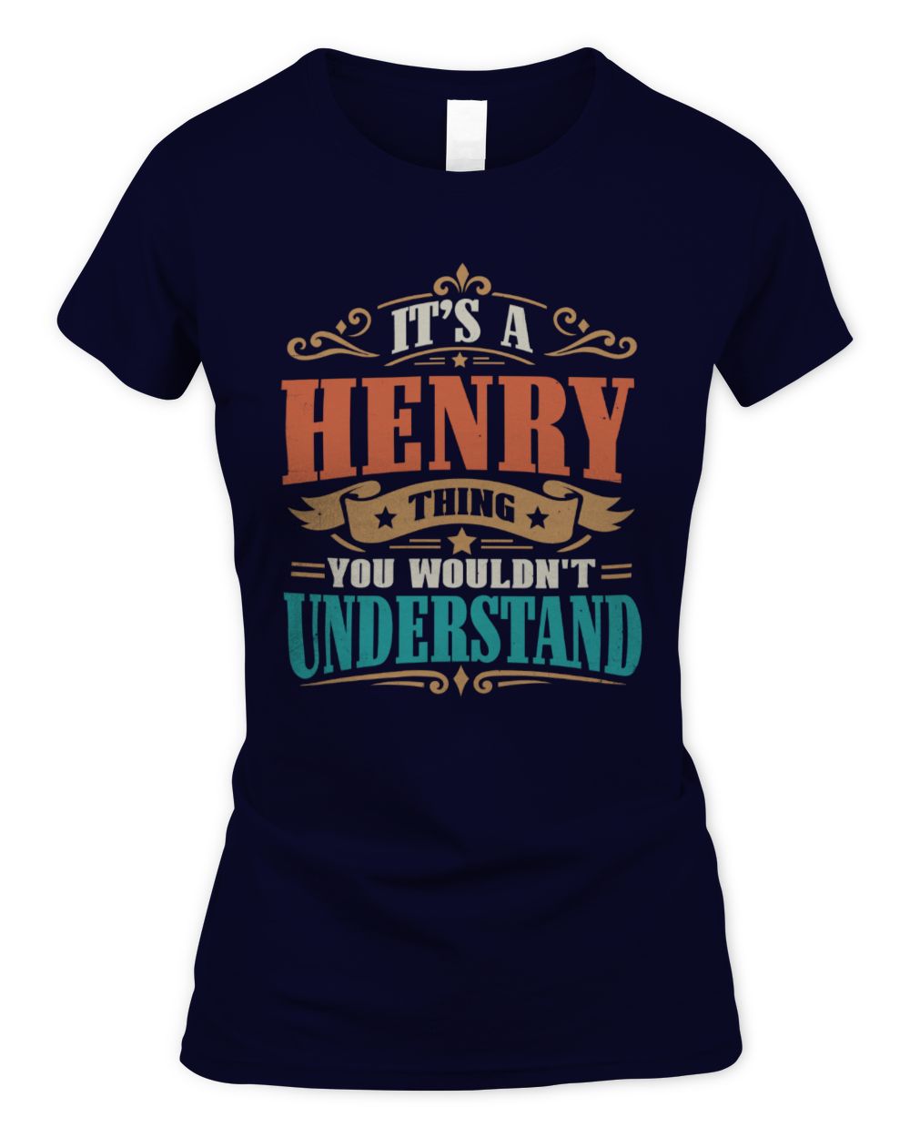 It’s a Name Thing Personalized Retro T-Shirt HENRY M1-47 / Women's Standard T-Shirt / navy