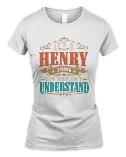 It’s a Name Thing Personalized Retro T-Shirt HENRY M1-47 / Women's Standard T-Shirt / white
