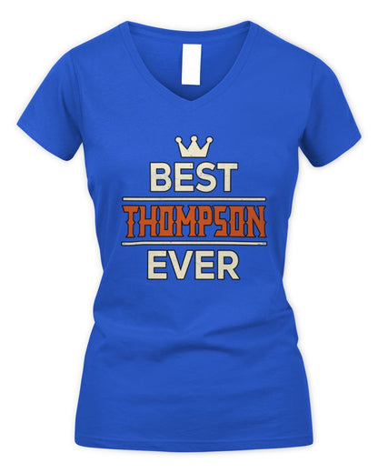 Best Your Name With Crown Shirt THOMPSON M1-59 / Women's V-Neck T-Shirt / royal