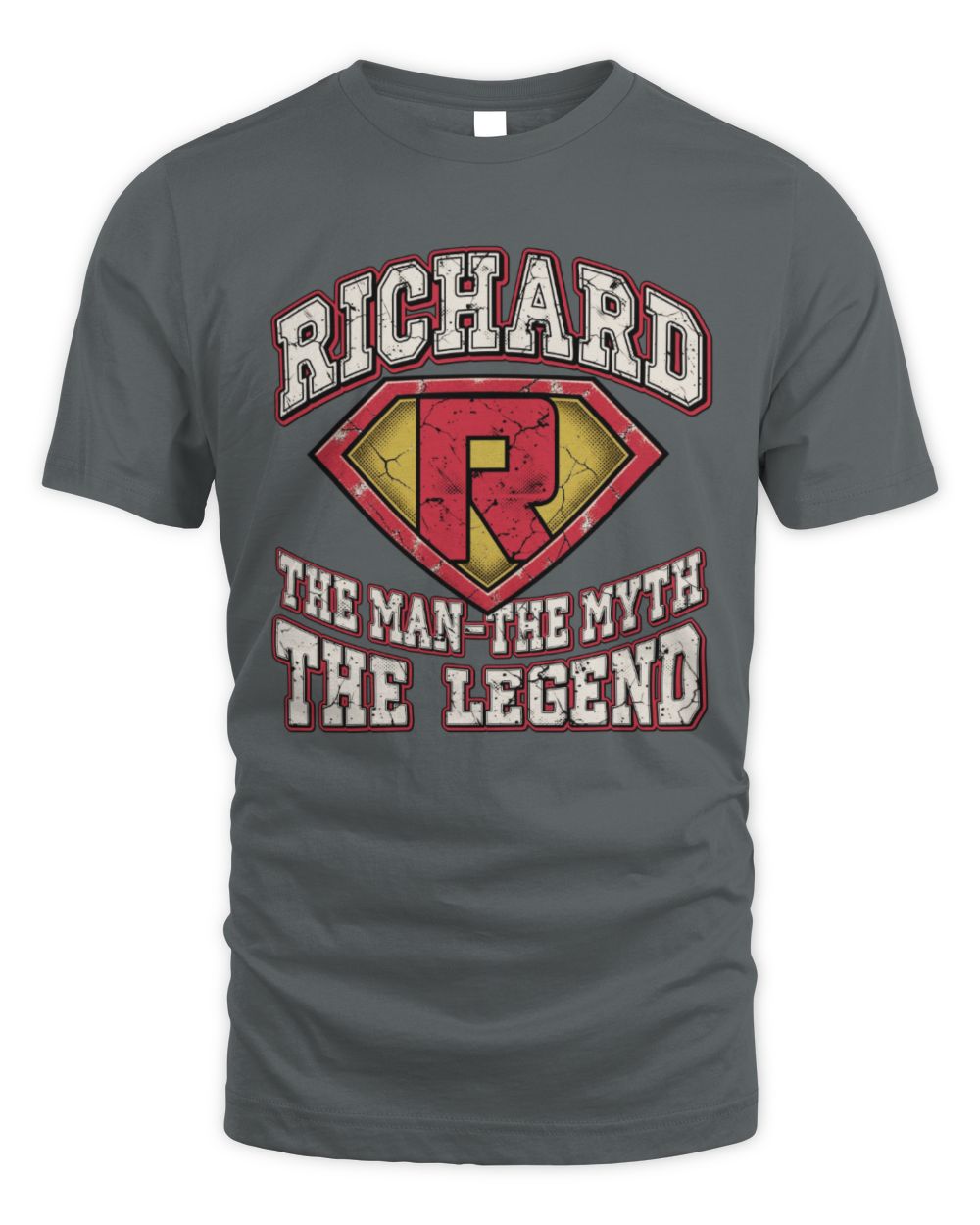 The Man The Myth The Legend Superman Graphic T-Shirt RICHARD M1-74 / Unisex Standard T-Shirt / charcoal