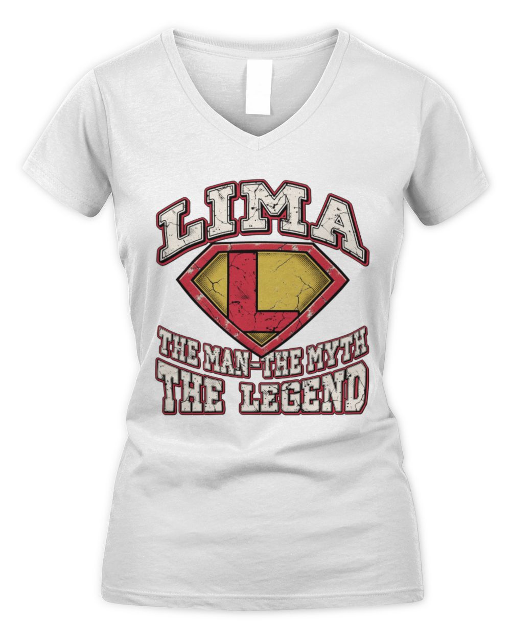 The Man The Myth The Legend Superman Graphic T-Shirt LIMA M1-74 / Women's V-Neck T-Shirt / white