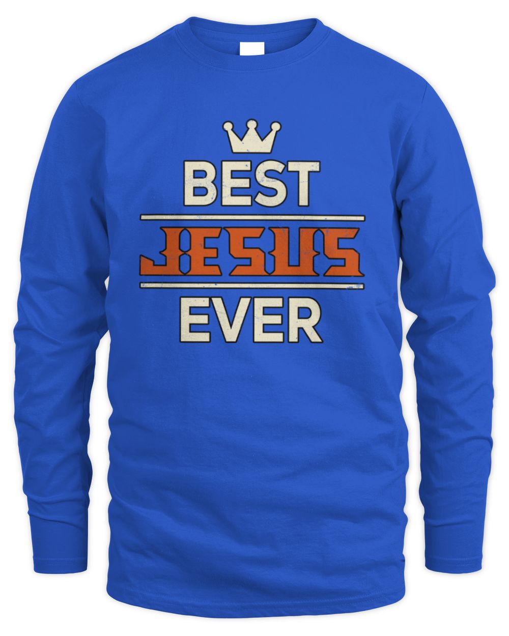 Best Your Name With Crown Shirt JESUS M1-59 / Men's Long Sleeved T-Shirt / royal