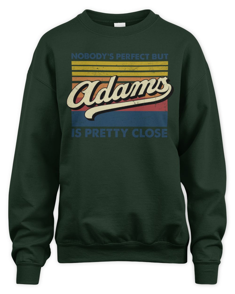 Nobody's Perfect But Your Name Is Pretty Close Retro Shirt ADAMS M1-65 / Unisex Sweatshirt / forest green
