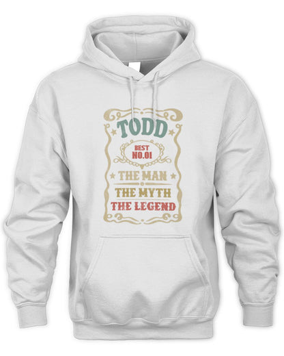The Man The Myth The Legend Vintage Gold Wine Shirt TODD M1-52 / Unisex Hoodie / white